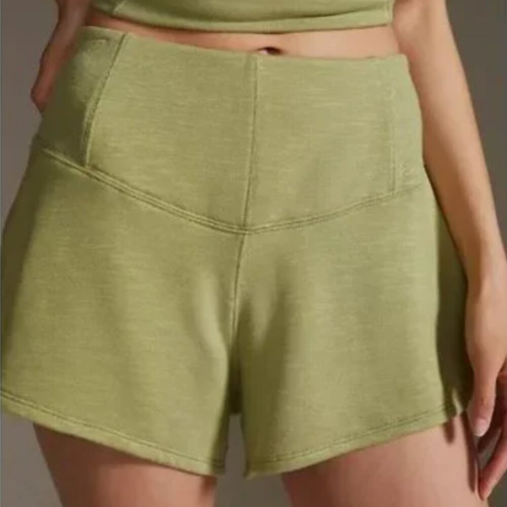 Daily Practice Fitted Corset Shorts in Moss from Anthropologie – Size Medium